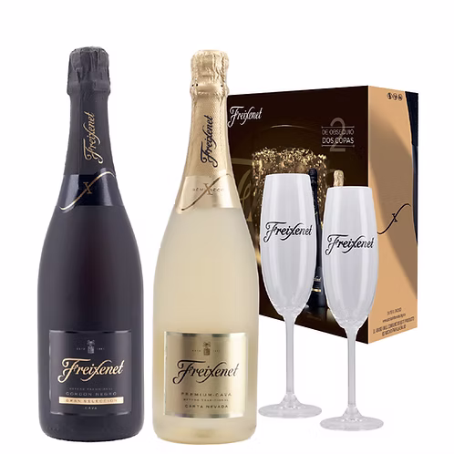Vino Espumoso Freixenet Cordon Negro Brut 750 ml + Carta Nevada Semiseco 750 ml