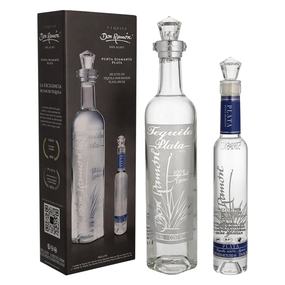 TEQUILA Don Ramon Plata Diamante 750ml Con Pacha De 200 ml